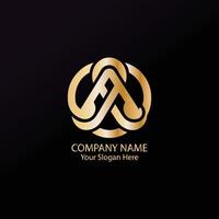 A letter logo design golden color vector