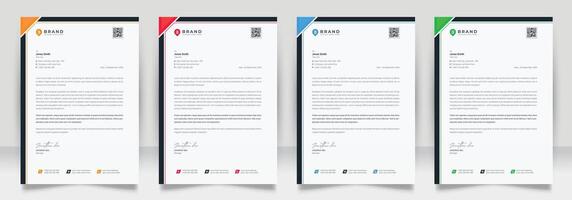 Clean corporate letterhead template design, Modern letterheads design template, Professional company letterheads template for business and project. vector