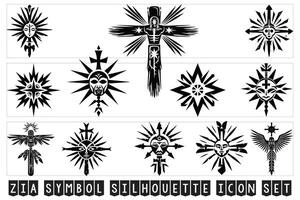Zia symbol silhouette icon, Zia sign symbol silhouette, Zia symbol art vector