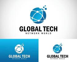 red logo diseño creativo conectar digital tecnología negocio firmar símbolo marca icono molécula sistema inteligente idea global vector