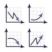 A set of diagrams and graphs. Infographics with color schemes and graphs. vector