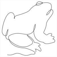 Continuous single line drawing simple frog world wild life concept outline illustration vector