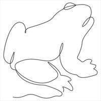 Continuous single line drawing simple frog world wild life concept outline illustration vector
