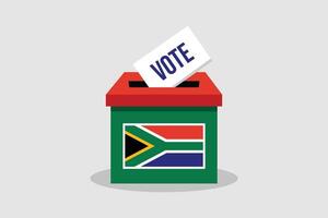 sur África votación caja plano y minimalista ilustración concepto. votar conceptual Arte. elecciones. vector
