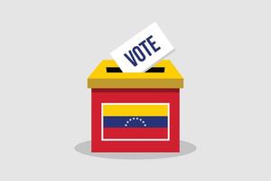 Venezuela Ballot Box Flat and minimalist illustration concept. Vote Conceptual Art. Elections. vector