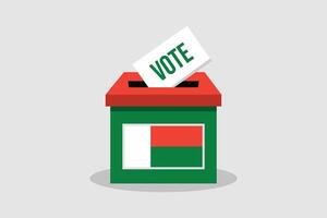 Madagascar Ballot Box Flat and minimalist illustration concept. Vote Conceptual Art. Elections. vector