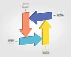 arrow chart template for infographic for presentation for 4 element vector