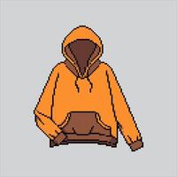 píxel Arte ilustración sudadera. pixelado chaqueta. capucha chaqueta Moda pixelado para el píxel Arte juego y icono para sitio web y juego. antiguo colegio retro vector