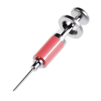 a red liquid in syringe 3d render illustration png