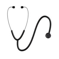 une noir stéthoscope 3d rendre illustration png