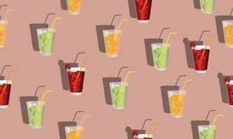 Seamless pattern with fresh drink. vector