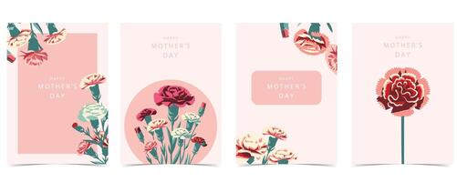 Natural background with carnation, flower. illustration for a4 vertical design vector