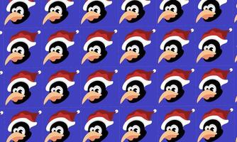 Seamless pattern of baby cute penguin vector