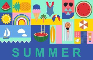 summer background with geometric style.illustration for a4 horizontal design vector