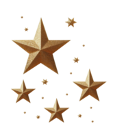 Gold stars sparkle suitable for award ceremonies, achievements, education, recognition, rewards, certificates, and excellence concepts. png