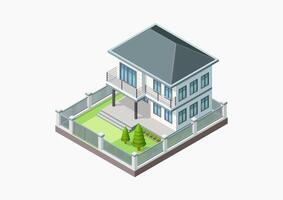 Residential House Buildings with fence vector