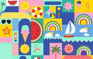 summer background with geometric style.illustration for a4 horizontal design vector