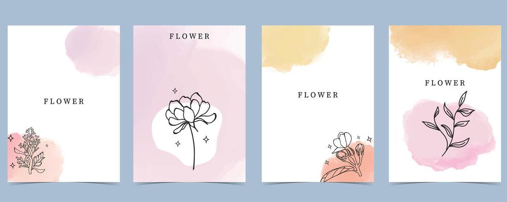 flower background with lavender,magnolia,jasmine.illustration for a4 page design