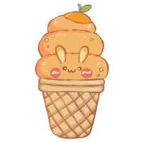 mignonne dessin animé la glace crème personnage png