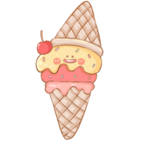 mignonne dessin animé la glace crème personnage png