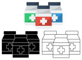 Set medicine icon symbol flat design illustration vector