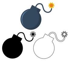 conjunto pelota auge disparo icono símbolo plano diseño ilustración vector