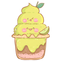 cute apple ice cream character png