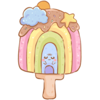 cute rainbow ice cream character png