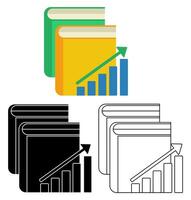 conjunto libros con crecimiento icono. económico educación símbolo modelo diseño ilustración vector