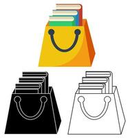 Set shopping book icon symbol flat design illustration vector