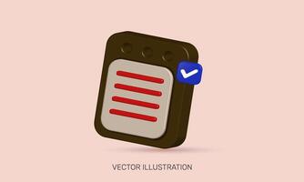 3d realistic icon clipboard productivity solution concept design vector