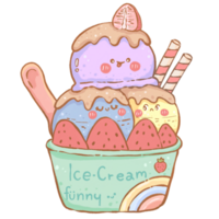 glace de dessin animé mignon png