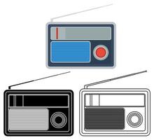 Set classic portable radio icon symbol design template illustration vector