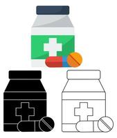 conjunto medicina icono símbolo plano diseño ilustración vector