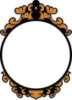 Circle border with simple gold ornaments vector