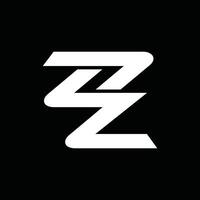 Monogram Triple Z line unique logo design, logo on black background vector