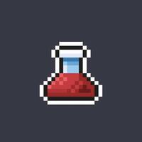 red potion in pixel art style vector