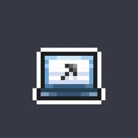 arrow point in laptop screen in pixel art style vector