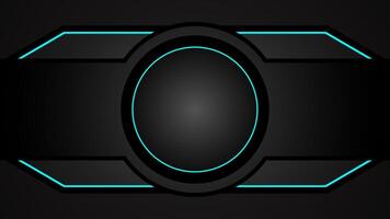 black and blue futuristic gaming background with technology concept vector