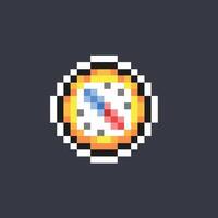 compass tool in pixel art style vector