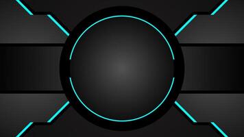Black and blue futuristic background with technology concept vector