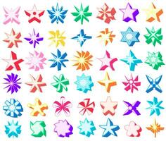 set colorful trendy stars icon symbol design illustration vector