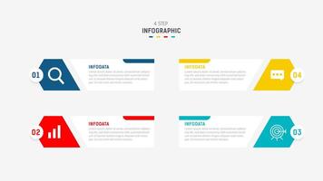 Four Step Infographic element design template for presentation. process diagram and presentations step, workflow layout, banner, flow chart, info graphic illustration. vector