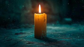 waving candle light in dark room, night, motion loop video