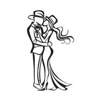Dancing Couples Symbol logo Art and Graphics on white background vector