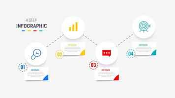 Four Step Infographic element design template for presentation. process diagram and presentations step, workflow layout, banner, flow chart, info graphic illustration. vector