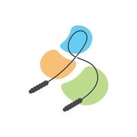 jump rope logo illustration design. suitable for sport, exercise and cardio vector