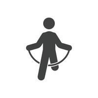 jump rope logo illustration design. suitable for sport, exercise and cardio vector