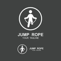 jump rope logo illustration design. suitable for sport, exercise and cardio vector