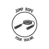 jump rope logo illustration design. suitable for sport, exercise and cardio vector